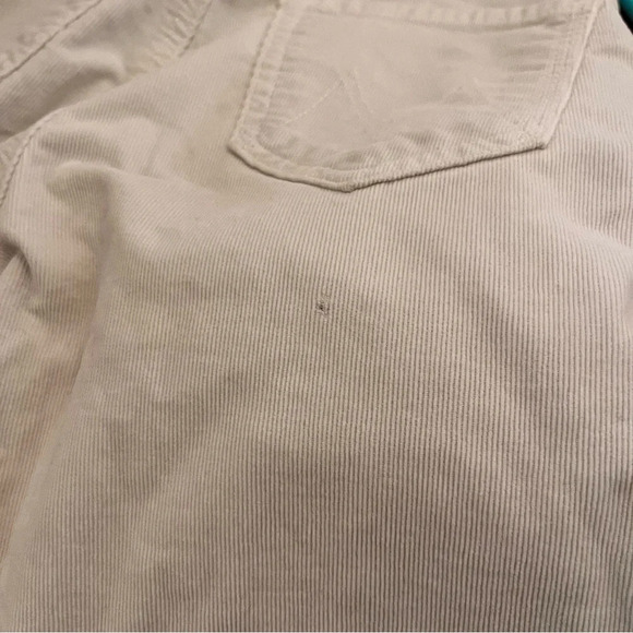 Mother Jeans Women 24‎ White Corduroy Insider Crop Step Fray Hopscotch Chalk - Picture 9 of 9